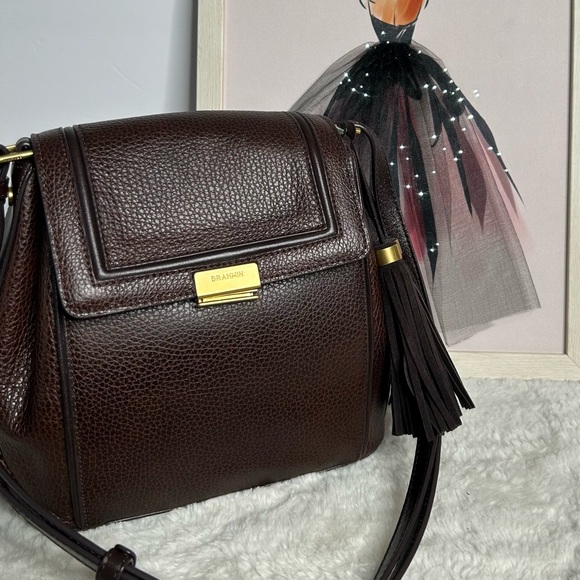 Brahmin Margo Tassel Flap Crossbody Cordoba Chocolate Brown - Picture 6 of 12